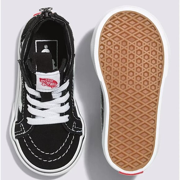 NEW Vans SK8 HI Zip Black for Toddlers - Picture 2 of 2